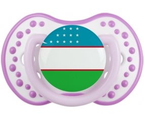 Drapeau Ouzbékistan Sucette LOVI Dynamic Blanc-mauve classique