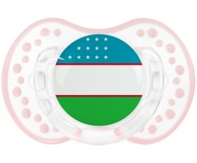 Drapeau Ouzbékistan Sucette LOVI Dynamic Retro-blanc-rose-tendre classique