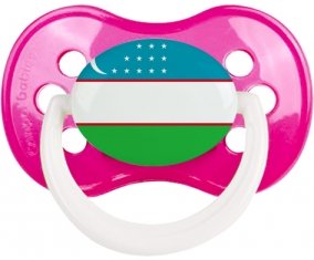 Drapeau Ouzbékistan Sucette Anatomique Rose foncé classique