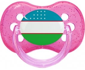 Drapeau Ouzbékistan Tétine Cerise Rose à paillette