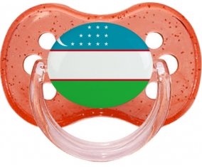 Drapeau Ouzbékistan Tétine Cerise Rouge à paillette
