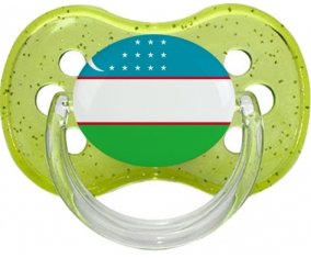Drapeau Ouzbékistan Tétine Cerise Vert à paillette
