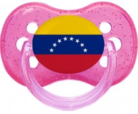 Drapeau Venezuela Sucette Cerise Rose à paillette