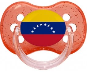 Drapeau Venezuela Sucette Cerise Rouge à paillette
