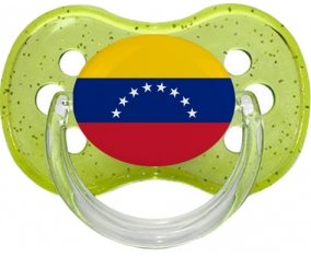 Drapeau Venezuela Sucette Cerise Vert à paillette