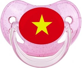 Drapeau Vietnam Sucette Physiologique Rose à paillette