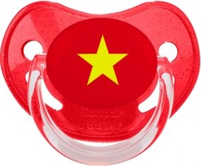 Drapeau Vietnam Sucette Physiologique Rouge à paillette