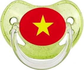 Drapeau Vietnam Sucette Physiologique Vert à paillette