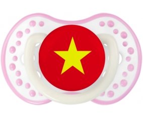 Drapeau Vietnam Sucette LOVI Dynamic Blanc-rose phosphorescente