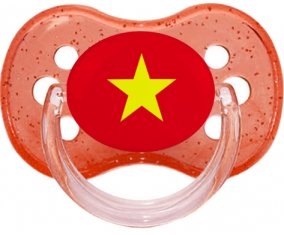 Drapeau Vietnam Sucette Cerise Rouge à paillette