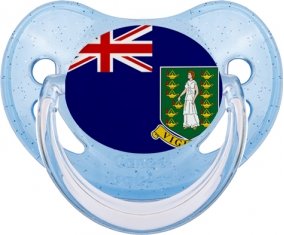 Drapeau Les iles vierges Sucette Physiologique Bleue à paillette