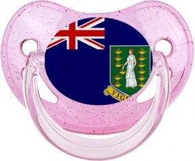 Drapeau Les iles vierges Sucette Physiologique Rose à paillette