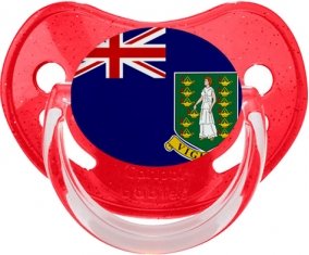 Drapeau Les iles vierges Sucette Physiologique Rouge à paillette