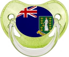 Drapeau Les iles vierges Sucette Physiologique Vert à paillette