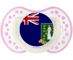 Drapeau Les iles vierges Sucette LOVI Dynamic Blanc-rose phosphorescente