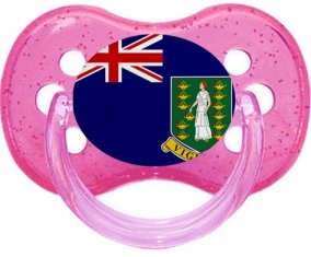 Drapeau Les iles vierges Tétine Cerise Rose à paillette