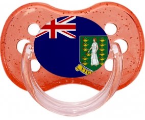 Drapeau Les iles vierges Tétine Cerise Rouge à paillette