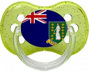 Drapeau Les iles vierges Tétine Cerise Vert à paillette