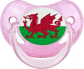 Drapeau Pays de Galles Sucete Physiologique Rose à paillette