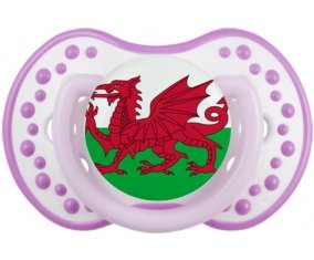 Drapeau Pays de Galles Tétine LOVI Dynamic Blanc-mauve classique