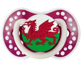 Drapeau Pays de Galles Tétine LOVI Dynamic Fuchsia phosphorescente