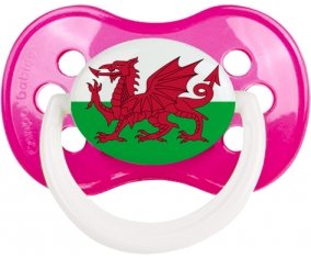 Drapeau Pays de Galles Sucette Anatomique Rose foncé classique