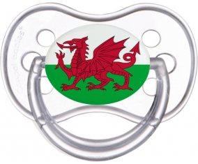 Drapeau Pays de Galles Sucette Anatomique Transparente classique