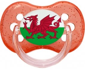 Drapeau Pays de Galles Sucette Cerise Rouge à paillette
