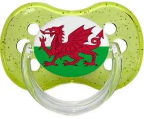 Drapeau Pays de Galles Sucette Cerise Vert à paillette