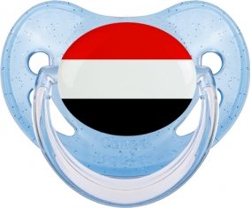 Drapeau Yémen Sucette Physiologique Bleue à paillette