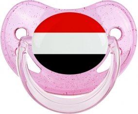 Drapeau Yémen Sucette Physiologique Rose à paillette