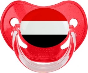 Drapeau Yémen Sucette Physiologique Rouge à paillette