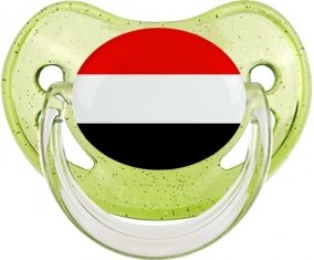 Drapeau Yémen Sucette Physiologique Vert à paillette