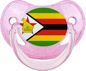 Drapeau Zimbabwe Sucete Physiologique Rose à paillette
