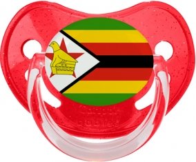 Drapeau Zimbabwe Sucete Physiologique Rouge à paillette