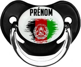 Drapeau effet pinceau Afghanistan avec prénom Sucette Physiologique Noir classique