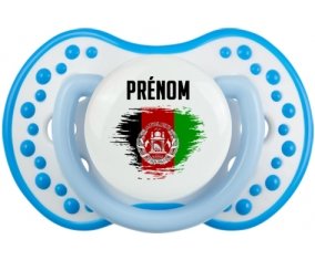 Drapeau effet pinceau Afghanistan avec prénom Sucette LOVI Dynamic Blanc-bleu phosphorescente