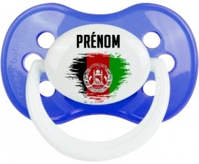 Drapeau effet pinceau Afghanistan avec prénom Tétine Anatomique Bleu classique