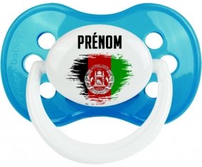 Drapeau effet pinceau Afghanistan avec prénom Tétine Anatomique Cyan classique