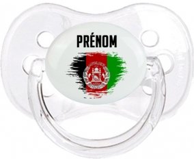 Drapeau effet pinceau Afghanistan avec prénom Sucette Cerise Transparent classique