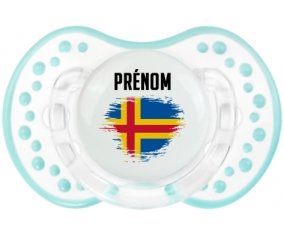 Drapeau effet pinceau Iles Aland avec prénom Sucette LOVI Dynamic Retro-blanc-lagon classique