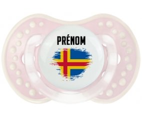 Drapeau effet pinceau Iles Aland avec prénom Sucette LOVI Dynamic Retro-rose-tendre classique