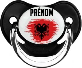 Drapeau effet pinceau Albanie avec prénom Tétine Physiologique Noir classique