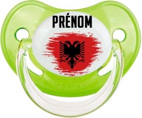 Drapeau effet pinceau Albanie avec prénom Tétine Physiologique Vert classique