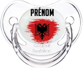 Drapeau effet pinceau Albanie avec prénom Tétine Physiologique Transparent classique