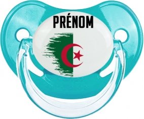 Drapeau effet pinceau Algérie avec prénom : Sucette Physiologique personnalisée
