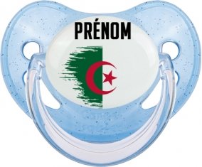 Drapeau effet pinceau Algérie avec prénom Sucete Physiologique Bleue à paillette
