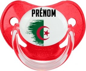 Drapeau effet pinceau Algérie avec prénom Sucete Physiologique Rouge à paillette