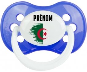Drapeau effet pinceau Algérie avec prénom Sucette Anatomique Bleu classique