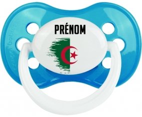 Drapeau effet pinceau Algérie avec prénom Sucette Anatomique Cyan classique